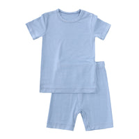 Load image into Gallery viewer, 2 Pieces Set Baby Kid Unisex Solid Color T-Shirts And Shorts Wholesale 230303274
