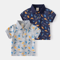Load image into Gallery viewer, Baby Kid Boys Dinosaur Cartoon Print Polo Shirts Wholesale 230303277
