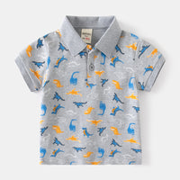 Load image into Gallery viewer, Baby Kid Boys Dinosaur Cartoon Print Polo Shirts Wholesale 230303277
