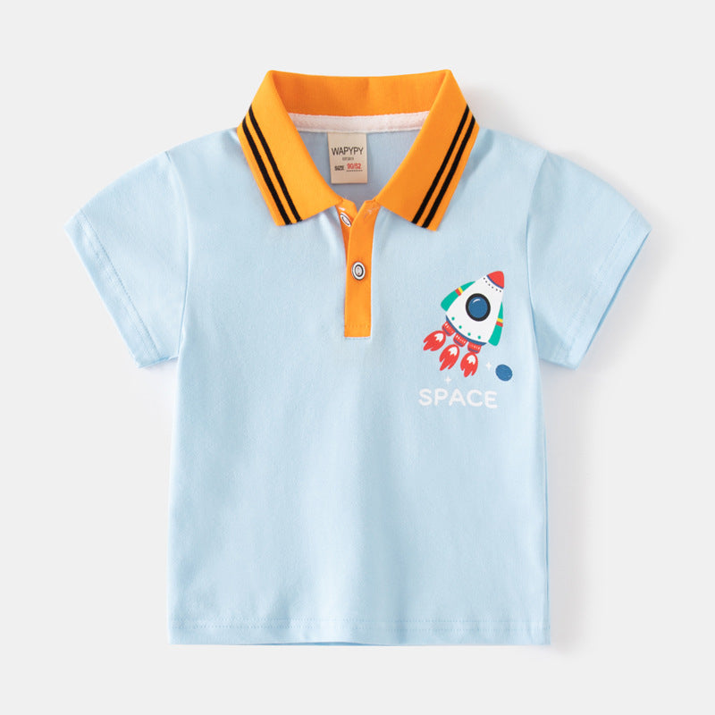 Baby Kid Boys Letters Color-blocking Print Polo Shirts Wholesale 230303284