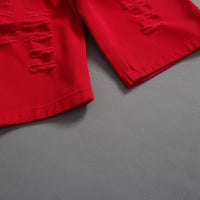 Load image into Gallery viewer, 2 Pieces Set Baby Kid Boys Color-blocking Flower Print Shirts And Ripped Shorts Wholesale 23030801
