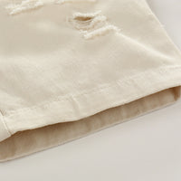 Load image into Gallery viewer, 2 Pieces Set Baby Kid Boys Color-blocking Flower Print Shirts And Ripped Shorts Wholesale 23030801
