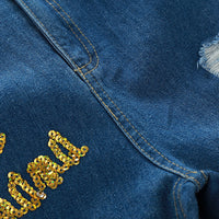 Load image into Gallery viewer, 3 Pieces Set Baby Kid Girls Flower Print T-Shirts Jackets Outwears And Ripped Pants Wholesale 23030802
