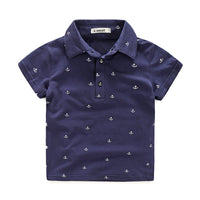 Load image into Gallery viewer, 2 Pieces Set Baby Kid Boys Cartoon Print Polo Shirts And Solid Color Shorts Wholesale 23030804
