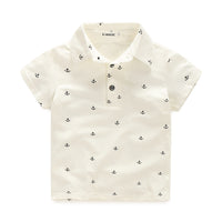 Load image into Gallery viewer, 2 Pieces Set Baby Kid Boys Cartoon Print Polo Shirts And Solid Color Shorts Wholesale 23030804
