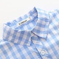 Load image into Gallery viewer, 2 Pieces Set Baby Kid Boys Checked Shirts And Solid Color Shorts Wholesale 23030805
