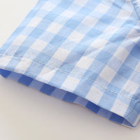 Load image into Gallery viewer, 2 Pieces Set Baby Kid Boys Checked Shirts And Solid Color Shorts Wholesale 23030805

