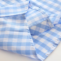 Load image into Gallery viewer, 2 Pieces Set Baby Kid Boys Checked Shirts And Solid Color Shorts Wholesale 23030805
