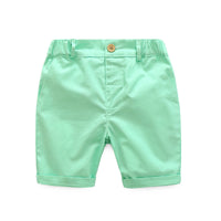 Load image into Gallery viewer, 2 Pieces Set Baby Kid Boys Checked Shirts And Solid Color Shorts Wholesale 23030805
