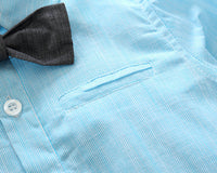 Load image into Gallery viewer, 2 Pieces Set Baby Boys Solid Color Bow Shirts And Rompers Wholesale 23030807
