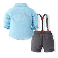 Load image into Gallery viewer, 2 Pieces Set Baby Boys Solid Color Bow Shirts And Rompers Wholesale 23030807
