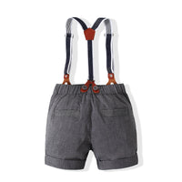 Load image into Gallery viewer, 2 Pieces Set Baby Boys Solid Color Bow Shirts And Rompers Wholesale 23030807
