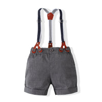 Load image into Gallery viewer, 2 Pieces Set Baby Boys Solid Color Bow Shirts And Rompers Wholesale 23030807
