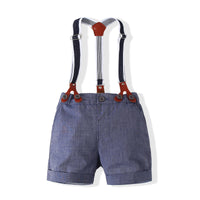Load image into Gallery viewer, 2 Pieces Set Baby Boys Solid Color Bow Shirts And Rompers Wholesale 23030807
