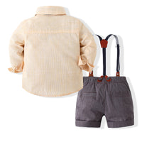 Load image into Gallery viewer, 2 Pieces Set Baby Boys Solid Color Bow Shirts And Rompers Wholesale 23030807
