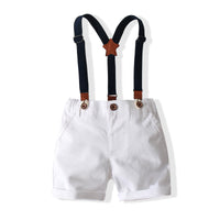 Load image into Gallery viewer, 2 Pieces Set Kid Boys Striped Shirts And Solid Color Rompers Wholesale 23030809
