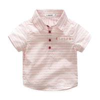 Load image into Gallery viewer, 2 Pieces Set Baby Boys Striped Polo Shirts And Solid Color Shorts Wholesale 23030810
