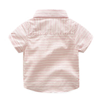 Load image into Gallery viewer, 2 Pieces Set Baby Boys Striped Polo Shirts And Solid Color Shorts Wholesale 23030810
