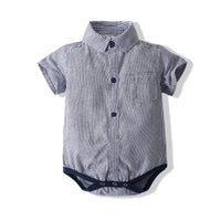 Load image into Gallery viewer, 2 Pieces Set Baby Boys Striped Rompers And Solid Color Shorts Wholesale 23030811
