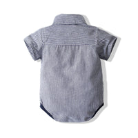 Load image into Gallery viewer, 2 Pieces Set Baby Boys Striped Rompers And Solid Color Shorts Wholesale 23030811
