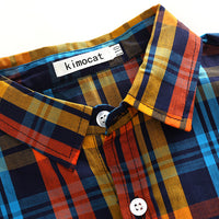 Load image into Gallery viewer, 2 Pieces Set Kid Boys Checked Shirts And Solid Color Shorts Wholesale 23030812
