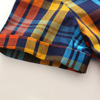Load image into Gallery viewer, 2 Pieces Set Kid Boys Checked Shirts And Solid Color Shorts Wholesale 23030812
