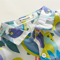 Load image into Gallery viewer, 2 Pieces Set Kid Boys Beach Print Shirts And Solid Color Shorts Wholesale 23030813
