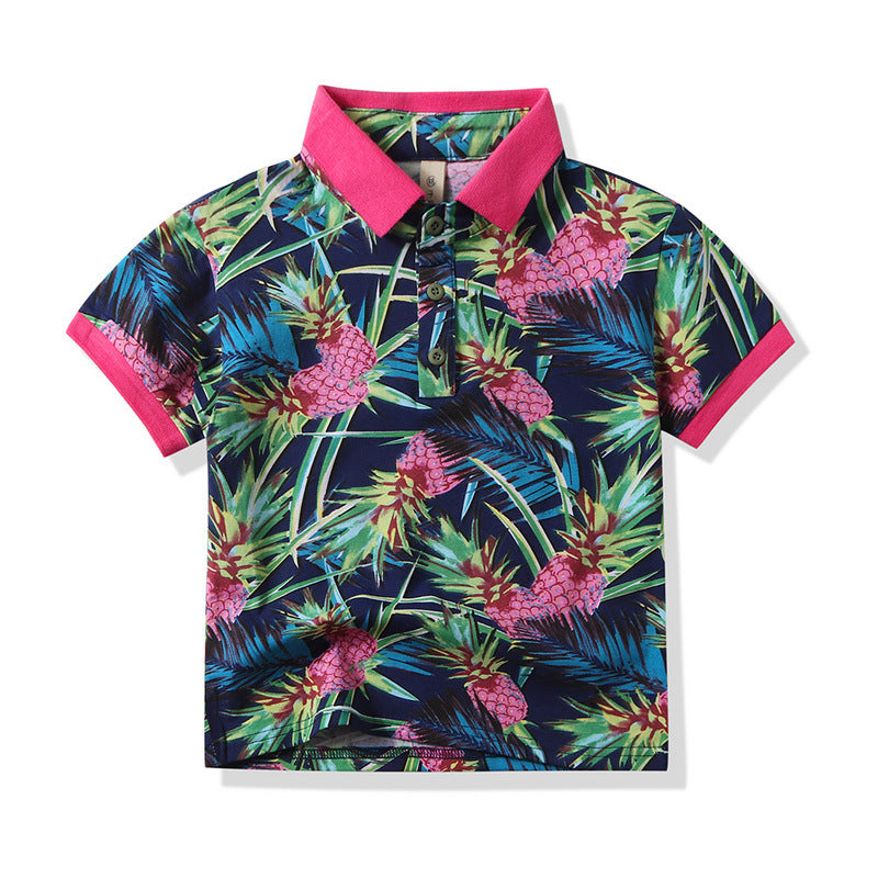 Baby Kid Boys Tropical print Polo Shirts Wholesale 230308157
