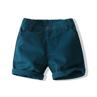 Load image into Gallery viewer, 2 Pieces Set Baby Kid Boys Plant Bow Print Shirts And Solid Color Shorts Wholesale 230308160
