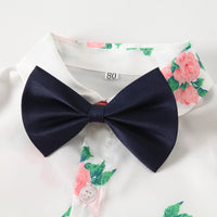 Load image into Gallery viewer, 2 Pieces Set Baby Kid Boys Flower Bow Print Shirts And Solid Color Rompers Wholesale 230308162
