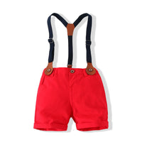 Load image into Gallery viewer, 2 Pieces Set Baby Kid Boys Flower Bow Print Shirts And Solid Color Rompers Wholesale 230308162
