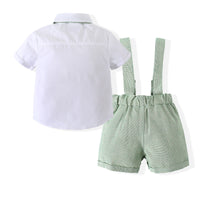 Load image into Gallery viewer, 2 Pieces Set Baby Boys Solid Color Bow Shirts And Rompers Wholesale 230308164
