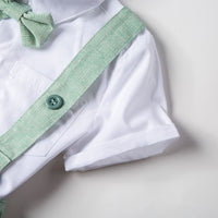 Load image into Gallery viewer, 2 Pieces Set Baby Boys Solid Color Bow Shirts And Rompers Wholesale 230308164
