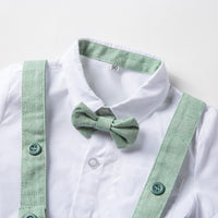 Load image into Gallery viewer, 2 Pieces Set Baby Boys Solid Color Bow Shirts And Rompers Wholesale 230308164
