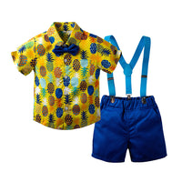 Load image into Gallery viewer, 2 Pieces Set Baby Kid Boys Dressy Fruit Print Shirts And Solid Color Rompers Wholesale 230308178
