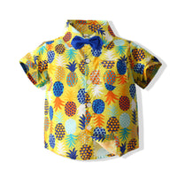 Load image into Gallery viewer, 2 Pieces Set Baby Kid Boys Dressy Fruit Print Shirts And Solid Color Rompers Wholesale 230308178
