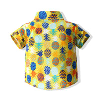 Load image into Gallery viewer, 2 Pieces Set Baby Kid Boys Dressy Fruit Print Shirts And Solid Color Rompers Wholesale 230308178
