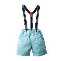 Load image into Gallery viewer, 2 Pieces Set Baby Kid Boys Birthday Checked Bow Shirts And Solid Color Rompers Wholesale 230308180
