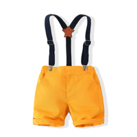 Load image into Gallery viewer, 2 Pieces Set Baby Kid Boys Bow Print Shirts And Solid Color Rompers Wholesale 230308186
