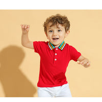 Load image into Gallery viewer, 2 Pieces Set Baby Kid Boys Striped Polo Shirts And Solid Color Shorts Wholesale 230308191
