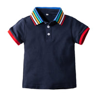 Load image into Gallery viewer, 2 Pieces Set Baby Kid Boys Striped Polo Shirts And Solid Color Shorts Wholesale 230308191
