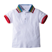 Load image into Gallery viewer, 2 Pieces Set Baby Kid Boys Striped Polo Shirts And Solid Color Shorts Wholesale 230308191
