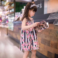 Load image into Gallery viewer, Kid Girls Striped Flower Print Dresses Wholesale 23030820
