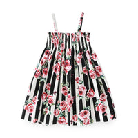 Load image into Gallery viewer, Kid Girls Striped Flower Print Dresses Wholesale 23030820
