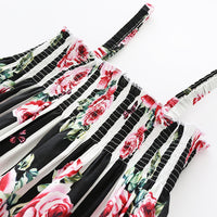 Load image into Gallery viewer, Kid Girls Striped Flower Print Dresses Wholesale 23030820
