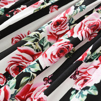 Load image into Gallery viewer, Kid Girls Striped Flower Print Dresses Wholesale 23030820
