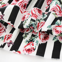 Load image into Gallery viewer, Kid Girls Striped Flower Print Dresses Wholesale 23030820
