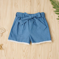 Load image into Gallery viewer, 2 Pieces Set Baby Kid Girls Flower Tops And Bow Shorts Wholesale 230308207
