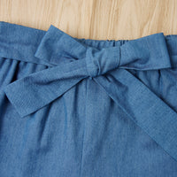 Load image into Gallery viewer, 2 Pieces Set Baby Kid Girls Flower Tops And Bow Shorts Wholesale 230308207
