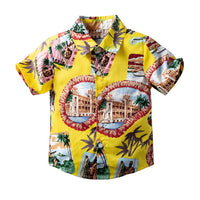 Load image into Gallery viewer, 2 Pieces Set Baby Kid Boys Tropical Print Shirts And Shorts Wholesale 230308210
